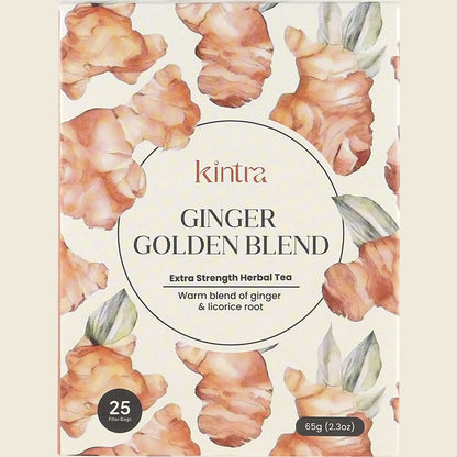 Kintra Herbal Tea Ginger Golden Blend 25 Tea Bags, Warming Turmeric Fusion