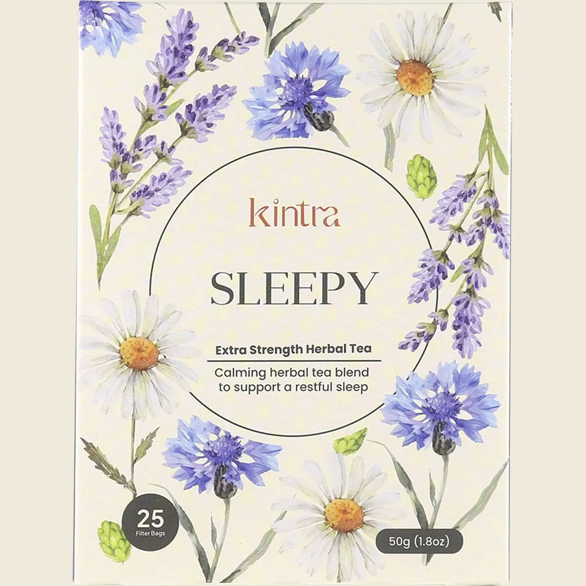 Kintra Herbal Tea Bags Sleepy 25pk, Nighttime Herbal Calm
