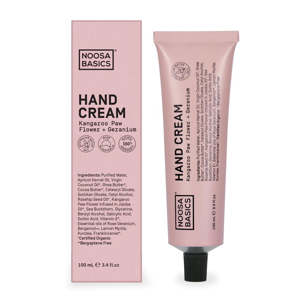 Noosa Basics Hand Cream 100ml, Certified Organic With Kangaroo Paw Flower &  Geranium {Regenerating }