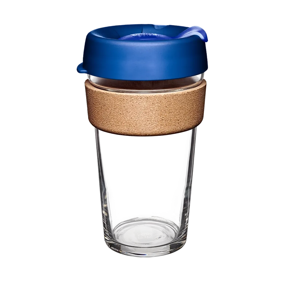 KeepCup Brew Glass Cup With A Cork Band | XS-6oz, S-8oz, M-12oz Or L-16oz, Please Select Your Colour Combination
