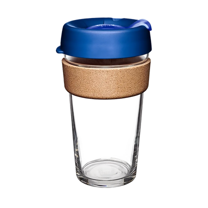 KeepCup Brew Glass Cup With A Cork Band | XS-6oz, S-8oz, M-12oz Or L-16oz, Please Select Your Colour Combination