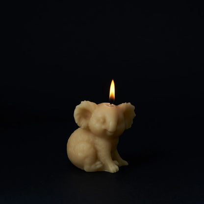 Queen B Pure Australian Beeswax Kenny The Koala Candle, +/- 20 Hours Burn Time