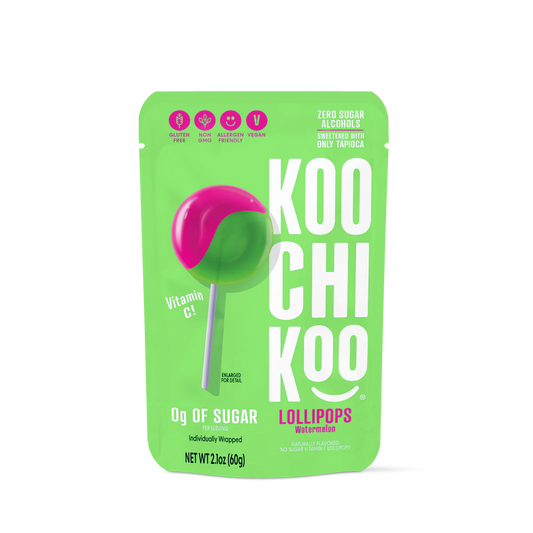 Koochikoo Organic No Sugar Lollipops 60g, Vitamin C & Watermelon Flavoured