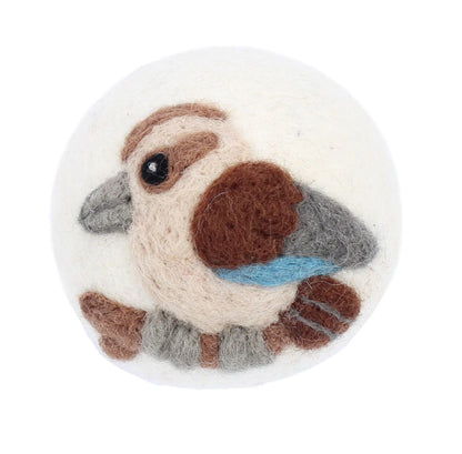 Eco Max Hand Felted Wool Dryer Ball, Kookaburra Design; Reduces Drying Time By 25%