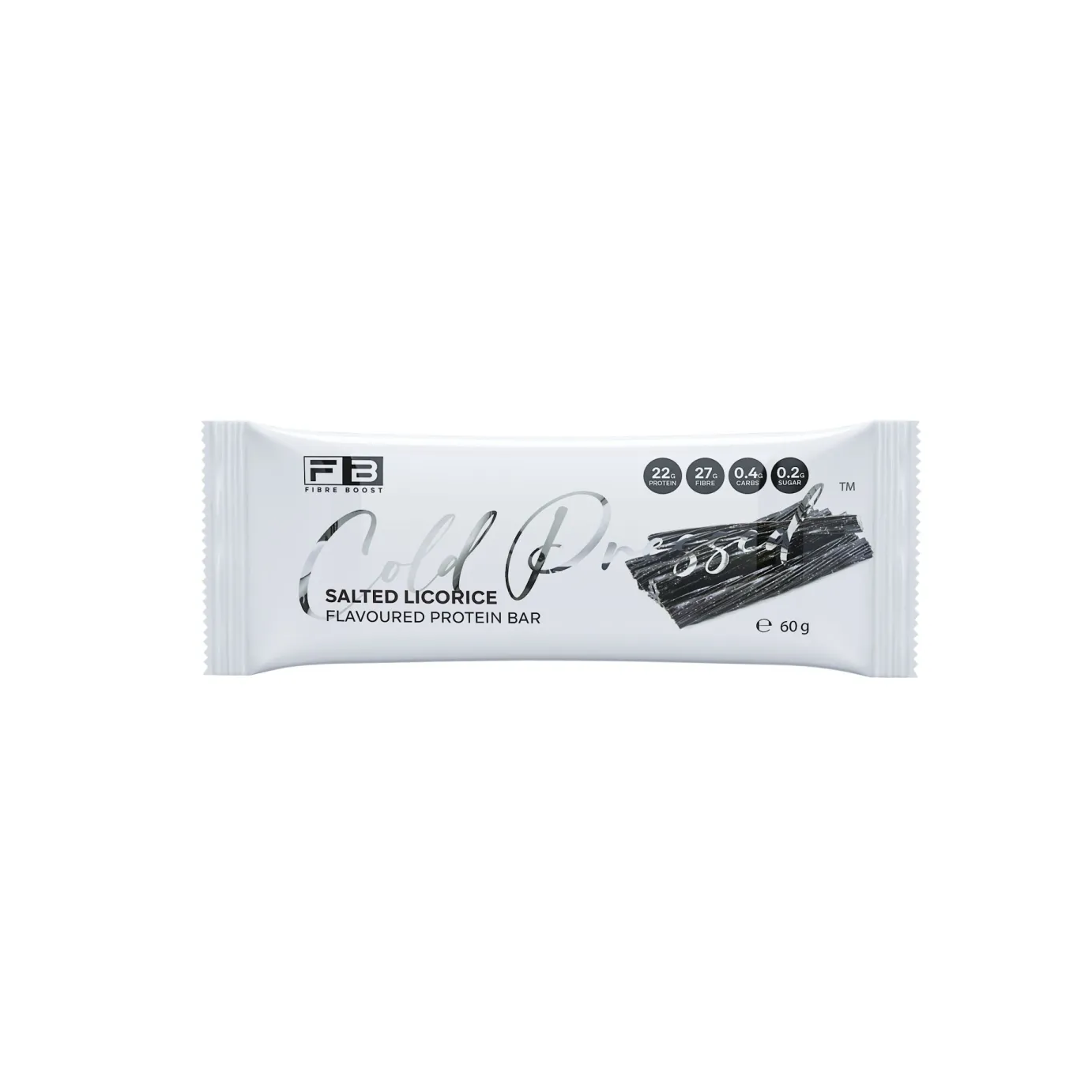 Fibre Boost Cold Pressed Protein Bar Single or Box of 12, Salted Licorice