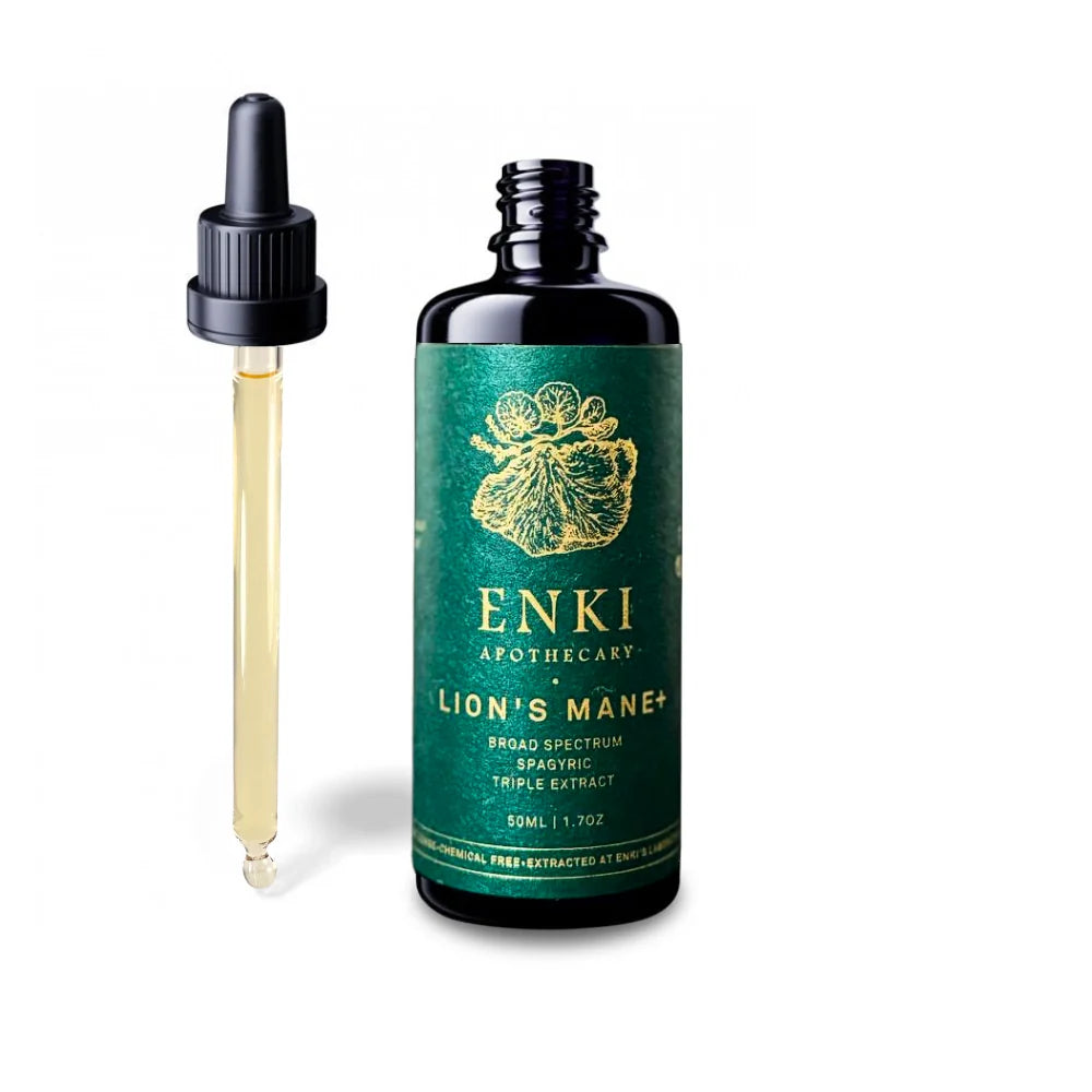 Enki Apothecary Lion's Mane Mushroom Tonic 50mL, Broad Spectrum spagyric Triple Extract