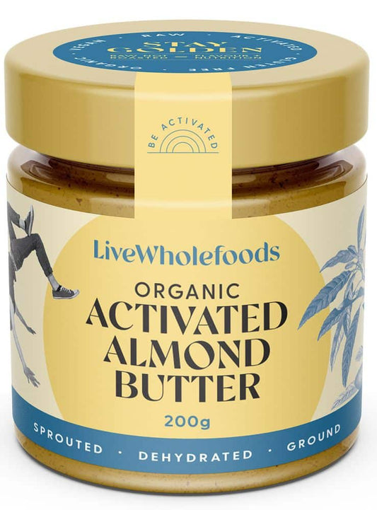Live Wholefoods Organic Activated Almond Butter 200g, Smooth & Rich Flavour
