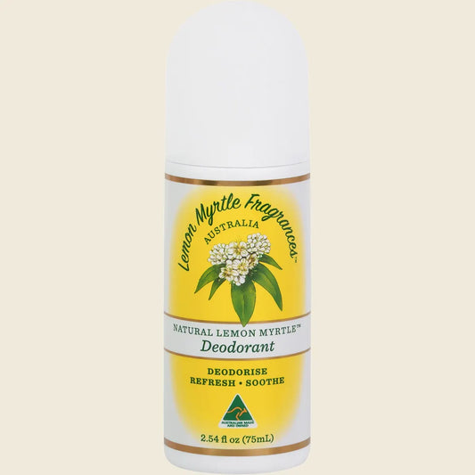 Lemon Myrtle Fragrances Deodorant Roll-On 75mL, Aluminum Free