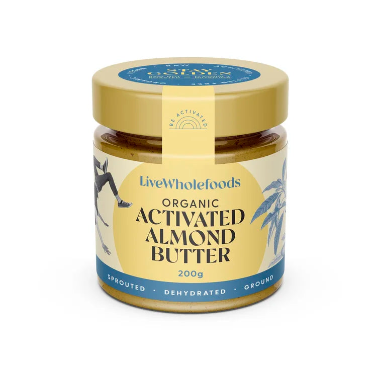 Live Wholefoods Organic Activated Almond Butter 200g, Smooth & Rich Flavour
