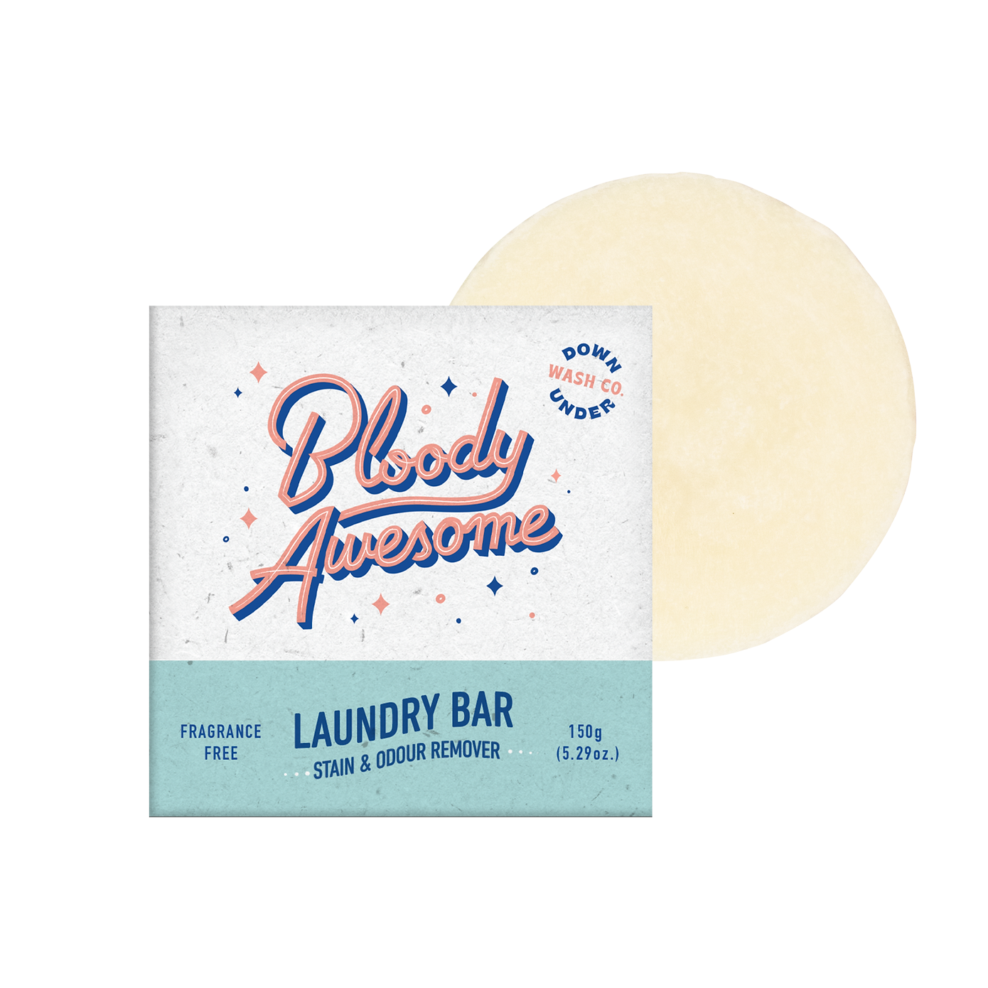 Downunder Wash Co Laundry Bar Stain & Odour Remover 150g, Fragrance Free