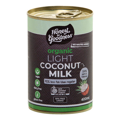 Honest To Goodness Certified Organic Organic Light Coconut Milk 400mL, No Added Thickeners