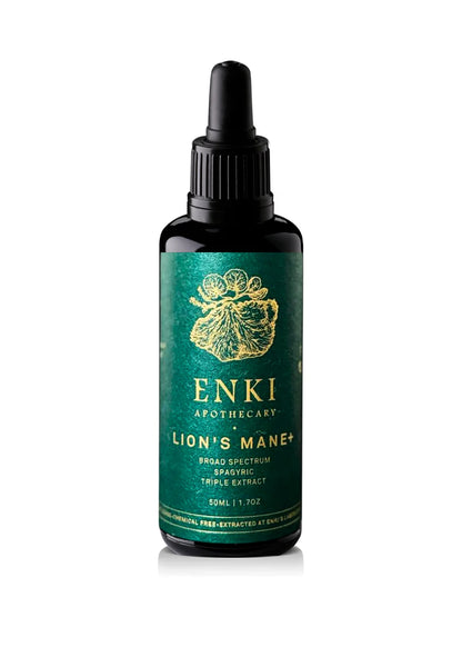 Enki Apothecary Lion's Mane Mushroom Tonic 50mL, Broad Spectrum spagyric Triple Extract