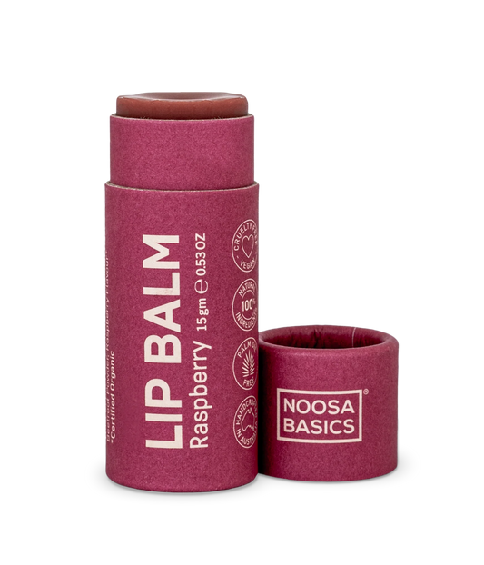 Noosa Basics Organic Raspberry Lip Balm 15g, Free Of Nasties