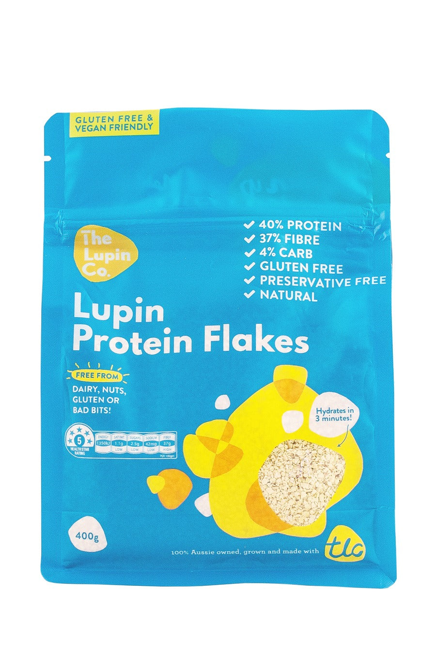 The Lupin Co. Lupin Protein Flakes 400g, 40% Protein & 37% Fibre