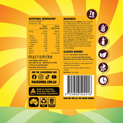 Macro Mike Protein Indulgence Ball Single 40g Or A Box Of 12, Golden Gaytime Flavour