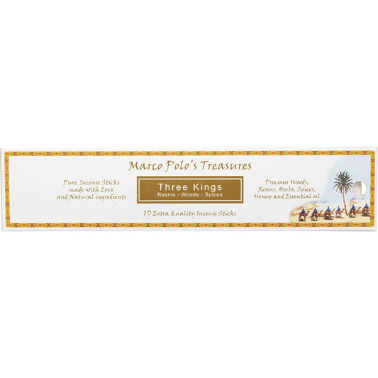 Marco Polo's Treasures Incense Sticks 10 Pk, Three Kings; Resins, Woods & Spices Fragrance