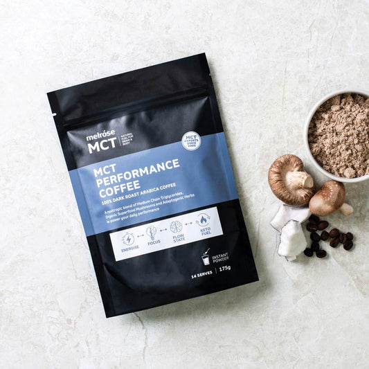 Melrose MCT Performance Coffee 175g, 100% Dark Roast Arabica Coffee To Power Your Daily Peformance