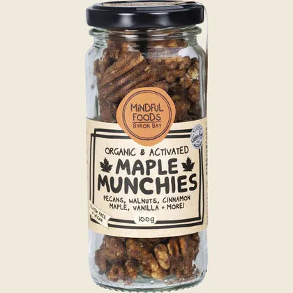 Mindful Foods Organic & Activated Maple Munchies 100g, 220g, 420g Or 1kg, Pecans, Walnuts & More