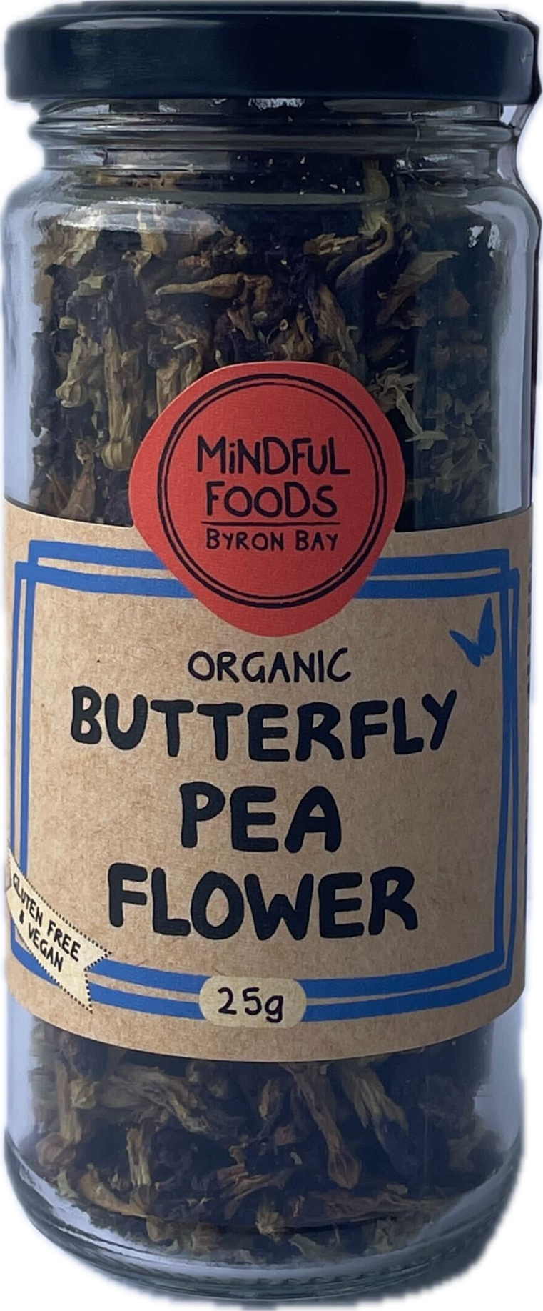 Mindful Foods Organic Butterfly Pea Flower 25g, For Calming Beauty