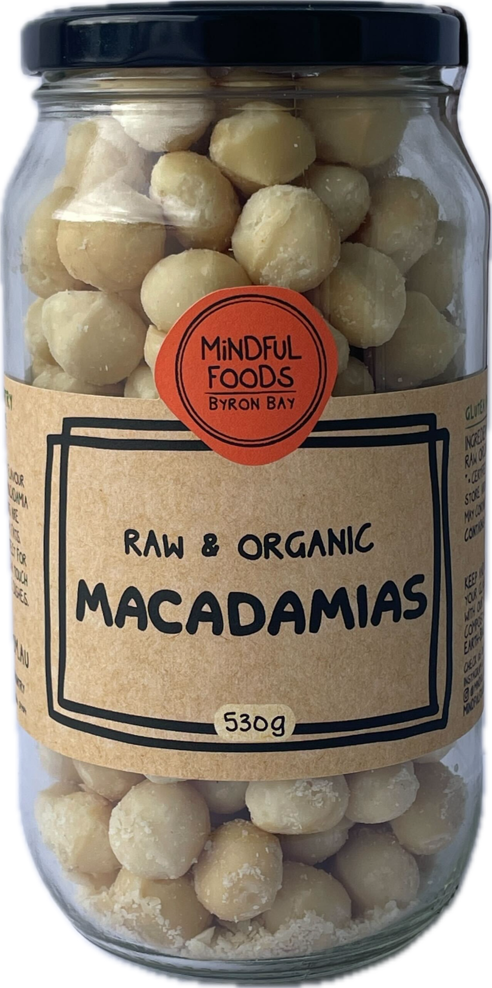 Mindful Foods Raw & Organic Macadamia Nuts 125g, 260g Or 530g, May Improve Heart Health