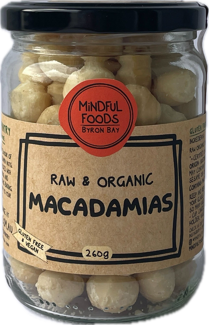 Mindful Foods Raw & Organic Macadamia Nuts 125g, 260g Or 530g, May Improve Heart Health