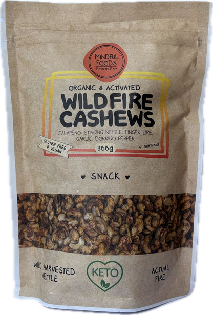 Mindful Foods Organic & Activated Wildfire Cashews 300g Or 550g , With Jalapeno & Finger Lime