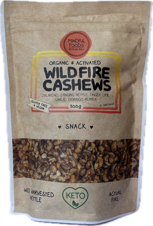 Mindful Foods Organic & Activated Wildfire Cashews 300g Or 550g , With Jalapeno & Finger Lime