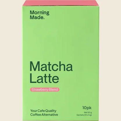 Morning Made Strawberry Matcha Latte Single or Box, Sweet Berry Pick Me Up