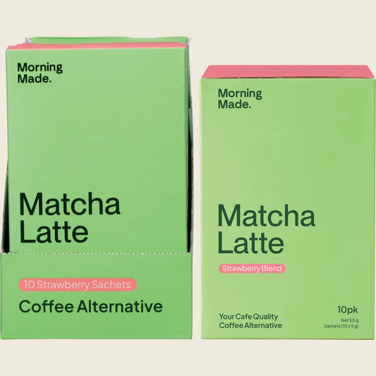 Morning Made Strawberry Matcha Latte Single or Box, Sweet Berry Pick Me Up