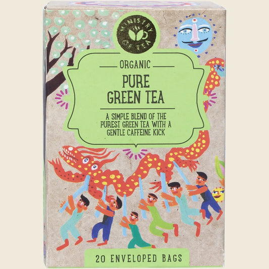 Ministry Of Tea Organic Pure Green Tea 20 Teabags, A Gentle Caffeine Kick