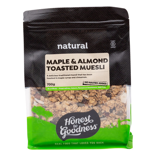 Honest To Goodness Maple & Almond Toasted Muesli 700g, Natural & Delicious