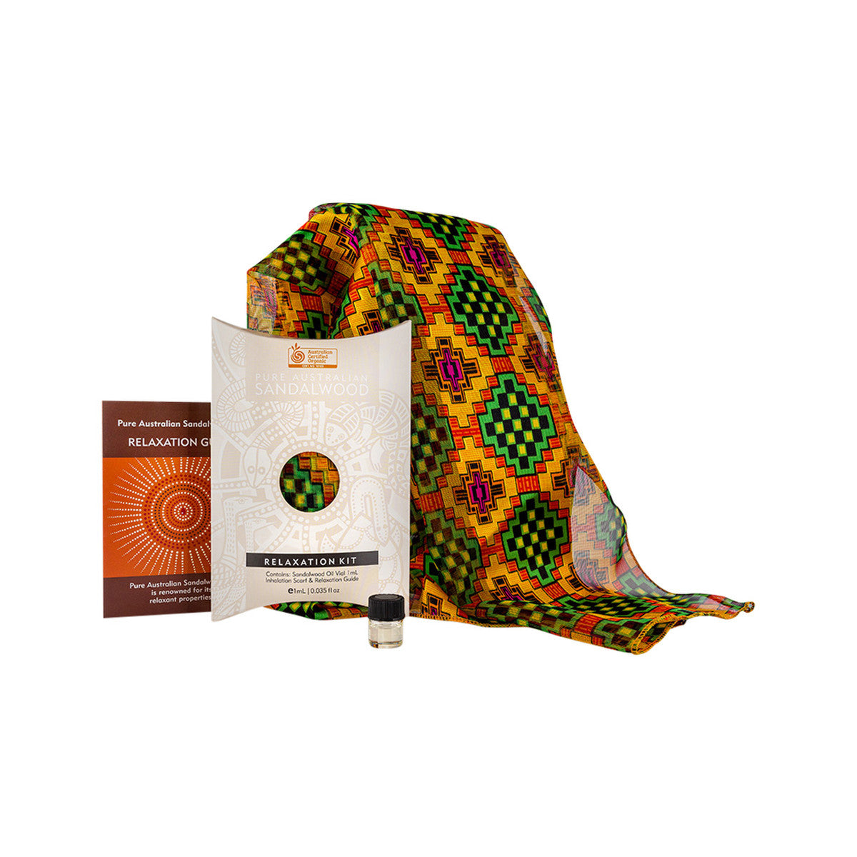 Mount Romance Pure Australian Sandalwood Relaxation Kit (contains: Sandalwood Vial 1ml, Inhalation Scarf & Relaxation Guide)
