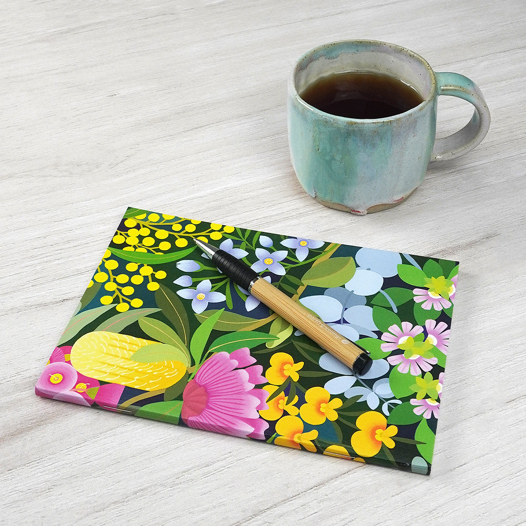 Earth Greetings Blank Notebook 64 Pages, Where Flowers Bloom Design From The Claire Ishino Collection