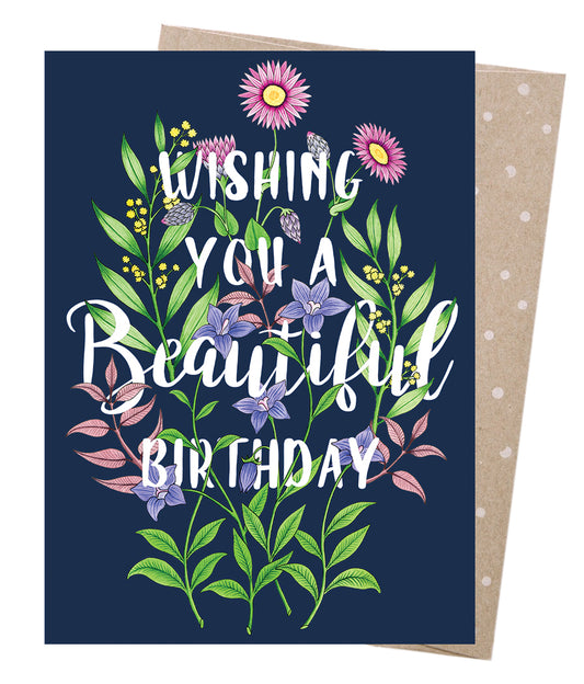 Earth Greetings Beautiful Birthday Card, Negin Maddock Collection (Includes One Card & One Kraft Envelope)