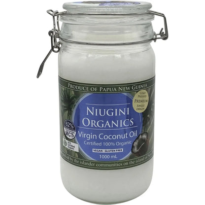 Niugini Organics Virgin Coconut Oil 320mL, 650mL Or 1000mL, Certified 100% Organic