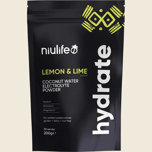 Niulife Hydrate Electrolyte Powder Lemon & Lime 200g, No Added Preservatives