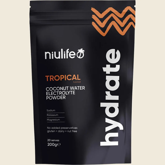 Niulife Hydrate Electrolyte Powder Tropical 200g, No Added Preservatives