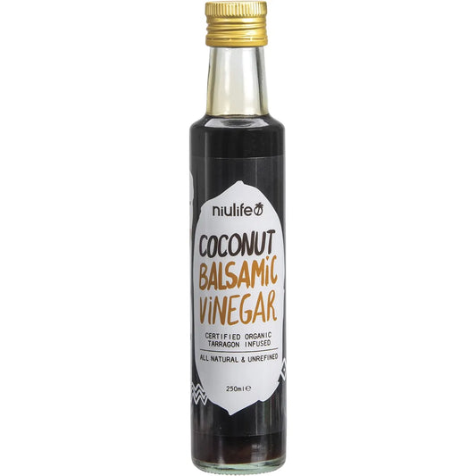 Niulife Coconut Balsamic Vinegar 250ml, Infused With Tarragon Certified Organic & Unrefined