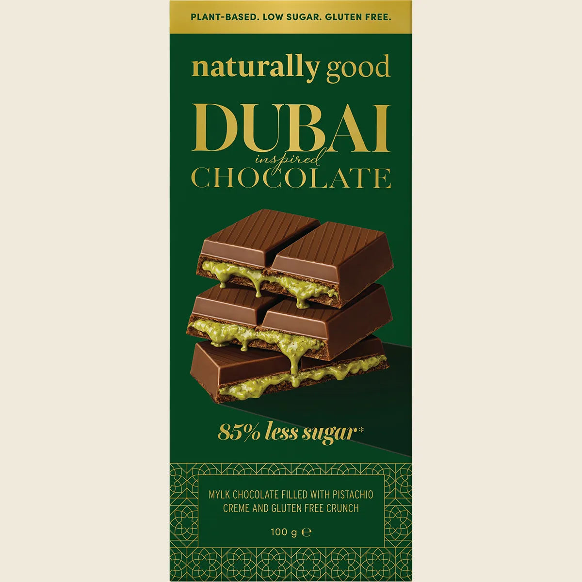 Naturally Good Dubai Inspired Chocolate Single Block 100g Or A Carton Of 14, 85% Less Sugar