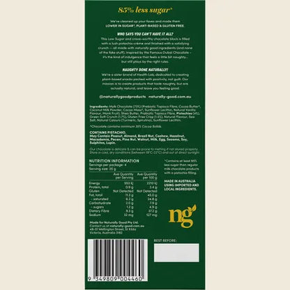 Naturally Good Dubai Inspired Chocolate Single Block 100g Or A Carton Of 14, 85% Less Sugar