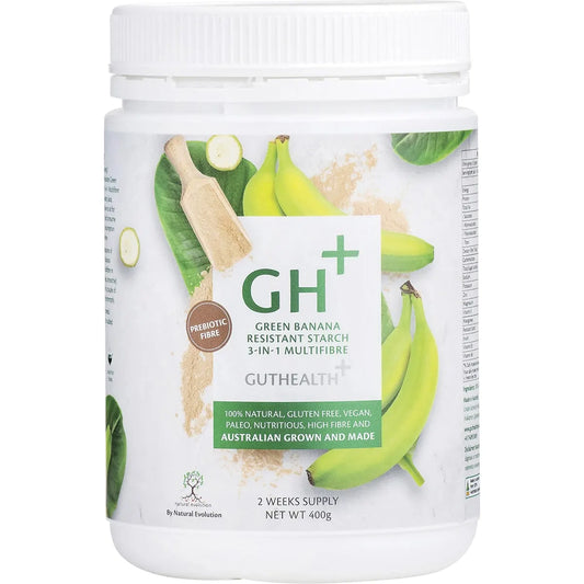 Natural Evolution GH+ Green Banana Resistant Starch 3-in-1 Multifibre 400g Or 800g, Australian Grown