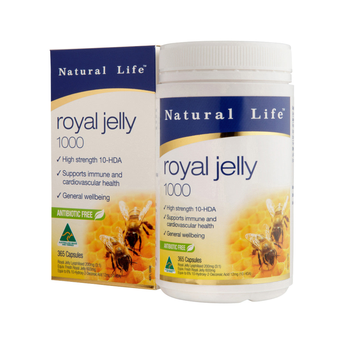 Natural Life Royal Jelly 1000mg 60 Soft Capsules Or 365 Soft Capsules, Source of 10-HDA