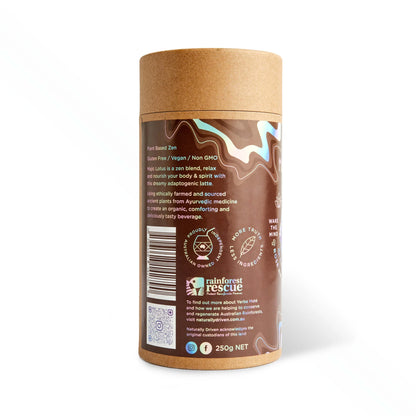 Naturally Driven Majic Lotus Zen Blend Latte With Cacao, Blue Lotus, Rosehip, Ashwaganda & Reishi 250g, Certified Organic