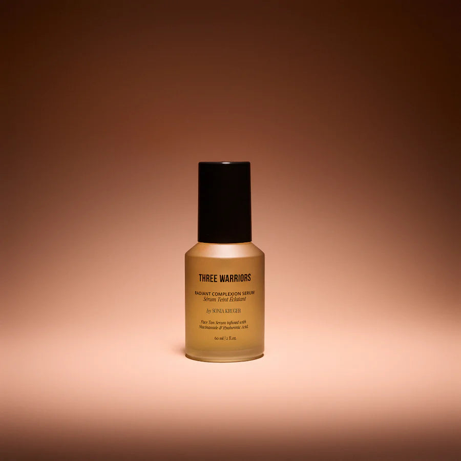 Three Warriors Radiant Complexion Serum 60mL, Face Tan Serum Infused With Hyaluronic Acid, Marine Collagen & Niacinamide