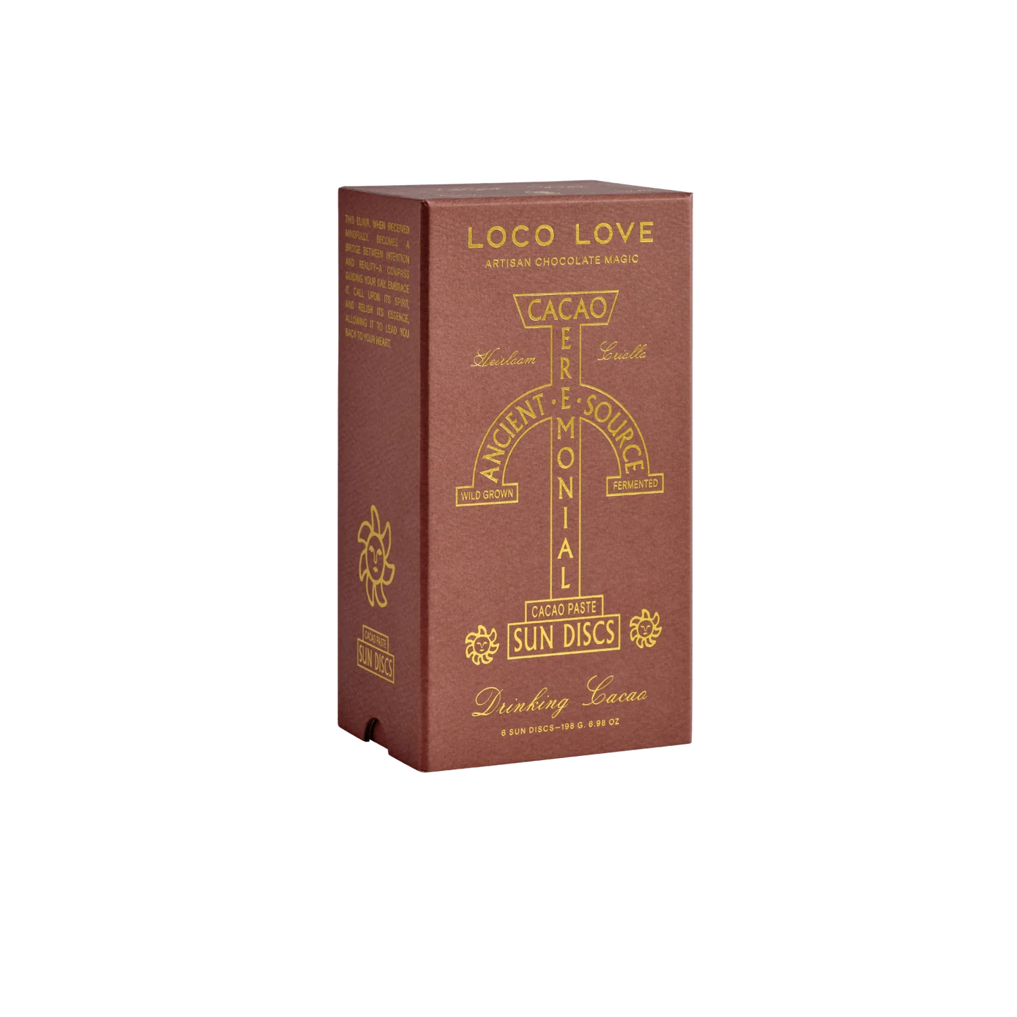 Loco Love Ceremonial Cacao 6 x Sun Discs, Drinking Cacao Fermented & Wild Grown