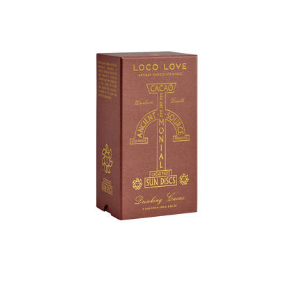 Loco Love Ceremonial Cacao 6 x Sun Discs, Drinking Cacao Fermented & Wild Grown