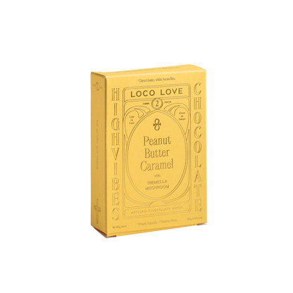 Loco Love Chocolate 2 x 35g Bars, Peanut Butter Caramel With Tremella Mushroom