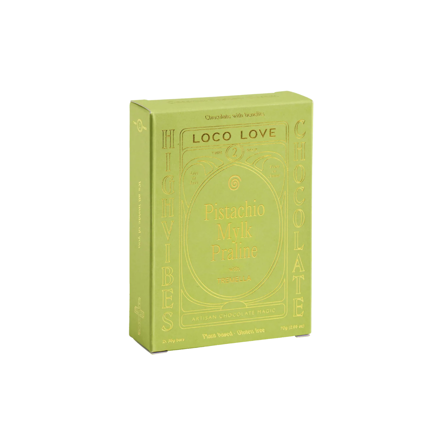Loco Love Chocolate Twin Pack 2 x 35g Bars, Pistachio Mylk Praline