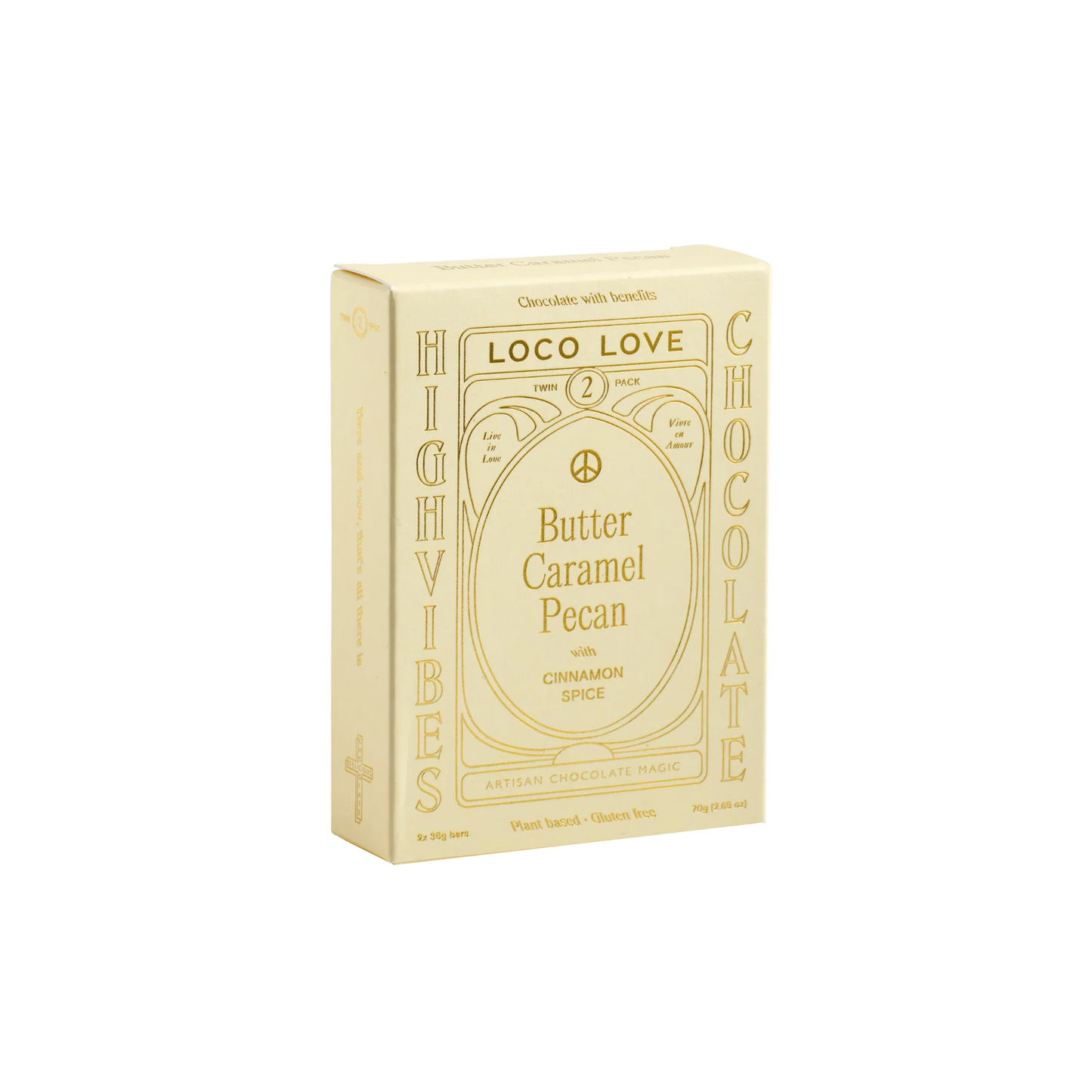 Loco Love Chocolate Twin Pack 2 x 35g Bars, Butter Caramel Pecan With Tonic Herbs