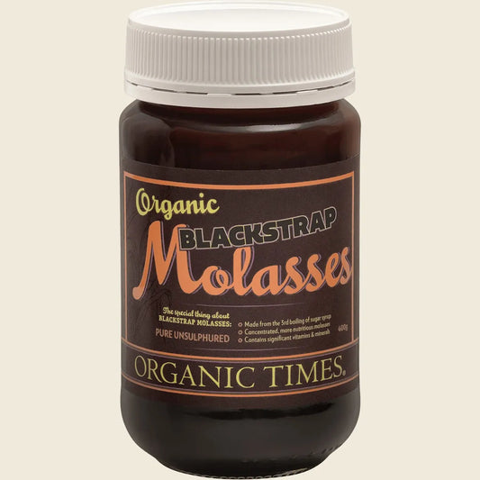 Organic Times Certified Organic Blackstrap Molasses 400g, Rich & Unsulphured Mineral Sweetener